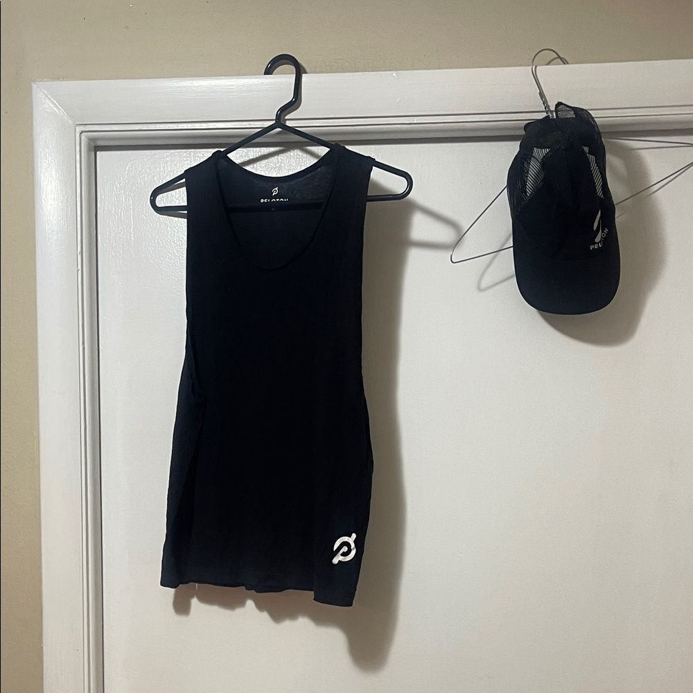 Peloton Black Workout Tank and Cap Set